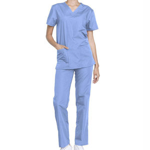 Wholesale High Quality Medical <b>Doctor</b> Nurse Suits Scrubs Uniforms <b>Sets</b> Custom Logo Men Women's Plain Hospital Surgical Knitted - Product Image 1