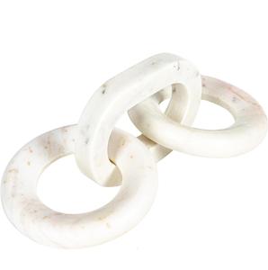 Sculpture de luxe en marbre blanc à maillons, artisanale et moderne, pour table basse, étagère ou décoration intérieure tendance - Product Image 1