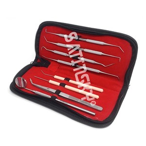 Ensemble de 9 Curette Gracey bleue manche creux parodontal base de qualité allemande d'instruments dentaires de haute qualité - Product Image 2