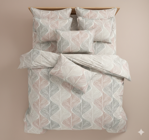 Parure de lit 3 pièces de luxe en microfibre géométrique, taille Queen, douce et respirante, drap-housse, drap plat et taies d'oreiller, tissage moderne 400TC 140 GSM - Product Image 5