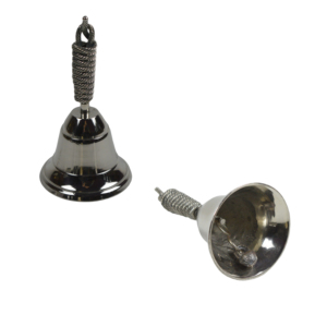 Clochettes en laiton massif, finition brillante et argentée, idéales pour la décoration de table intérieure, clochettes suspendues pour Noël - Product Image 6
