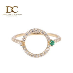 Anillo de Oro Amarillo Sólido de 14 Quilates con Diamante Cultivado en Laboratorio y Esmeralda Colombiana con Certificado IGI para Compromiso, Joyería de Lujo para Mujer - Product Image 1