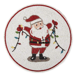 Handmade Classic Eco-Friendly Durable Beaded Customized Design <b>Coaster</b> Christmas Wreath Holiday Drink Embroidery Festive <b>Table</b> - Product Image 5