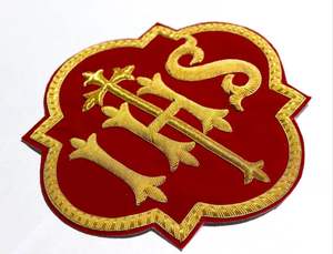 Insignia Bordada a Mano de Lujo con Hilos IHS, Efecto 3D en Relieve, Resistente al Agua, Aplique Religioso Decorativo - Product Image 3