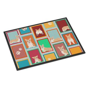 Paillasson Pembroke Corgi intérieur extérieur antidérapant tapis à poils bas 24H X 36W tapis de porte avant lavable pour entrée - Product Image 1