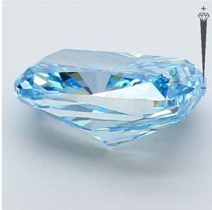 Diamante Cultivado en Laboratorio con Certificación IGI, Corte Cojín Alargado de 9.07 CT, Color Azul Intenso Fantasía, Claridad VVS2, CVD ROYAL 728573396 - Product Image 2