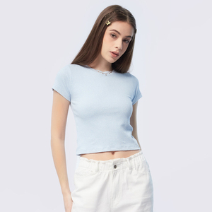 Camisetas Cortas Personalizadas al por Mayor para Mujer, Camisetas Cortas Transpirables para Mujer, Precio de Venta Personalizado - Product Image 2