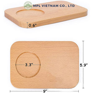Bandeja de Servir de Bambú Ecológica de Lujo con Grabado de Logotipo Personalizado, Plato para Aperitivos con Portavasos para Nueces y Galletas - Product Image 3