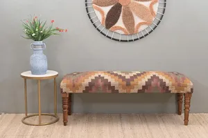 Luxury Ribbed Leather <b>Bench</b> Ottoman Long Upholstered Bedroom End <b>Bench</b> Modern Living Room Sofa <b>Bench</b> With <b>Metal</b> Legs - Product Image 3