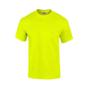 Men's <b>Neon</b> Yellow Short Sleeve O-Neck T-Shirt Solid Color Casual Jersey Knit Blank Design 150g Fabric Weight - Product Image 4