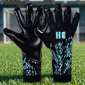 Gants de gardien de but professionnels en néoprène pour le football, gants de gardien de but à doigts entiers avec sangle élastique en latex allemand de 4 mm, coupe hybride - Product Image 5