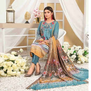 Tawakkal Brand 3 pièces en lin Salwar Kameez costumes pour dames pakistanaises et indiennes vente chaude robes DIBA pour adultes-vente entière - Product Image 6