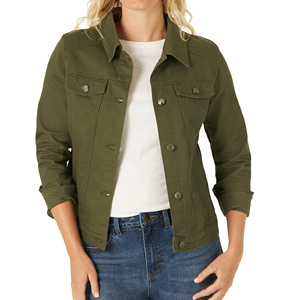 Veste en jean premium pour femme, coupe oversize, manches longues, décontractée, boutonnée, grande taille, avec poches - Product Image 1