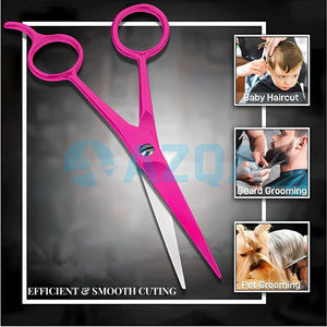 Stainless Steel 6.5 Inch Pink Coated Hairdressing Scissors With Ergonomic Handle And Silicon Finger <b>Rings</b> - Product Image 5