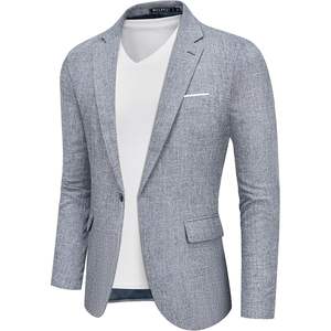 2025 Men's Casual Sport Slim Fit <b>Blazer</b> Printed One <b>Button</b> & Double Breasted Sport Coat Jacket Lightweight - Product Image 2