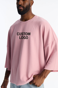 Diseño de Logotipo Personalizado OEM para Hombre y Mujer, Camiseta Clásica de Gran Tamaño con Hombros Caídos, Color Sólido de Verano, 100% Algodón, Secado Rápido y Transpirable - Product Image 3