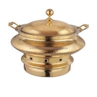 Vente en gros de plats à réchaud ronds en acier inoxydable doré CRAFT ASCENT TCACD14E pour buffets et traiteurs, emballage personnalisé Inde