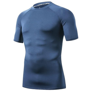 Men Rash Guard Compression <b>T</b> Shirt Short Sleeve Swim Shirt UV Protection Quick Dry OEM Manufacturer Bulk - Product Image 5