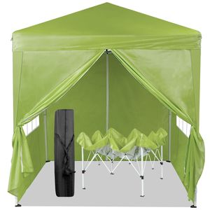 Tenda da Campeggio Impermeabile Grigio-Verde a 2 Porte e 2 Finestre 6.5x6.5FT Pieghevole ad Angolo Retto - Product Image 5