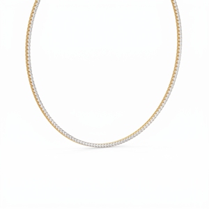 Sterling Silver 9KT 10KT 14KT 18KT Lab Grown Diamonds Luxury & Classic <b>Tennis</b> <b>Necklace</b> For Wedding Jewelry Gifts for Women Men - Product Image 1