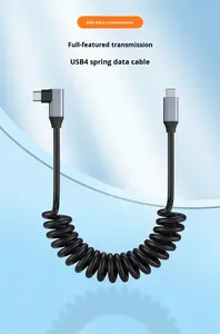 พรีเมียม 90 °   สาย USB4 อลูมิเนียมอัลลอยด์พร้อมปลอก TPU ยืดหยุ่นสำหรับการถ่ายโอนข้อมูล 40Gbps การถ่ายทอดวิดีโอ 8K โซลูชันความเร็วสูงแบบออลอินวัน - Product Image 2