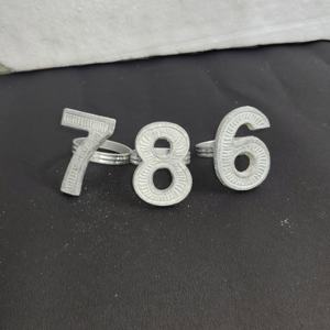 Anneau de serviette décoratif en aluminium, numéro 2 3 5 1 0, pièce unique, pour la décoration de table d'anniversaire et de célébration - Product Image 6