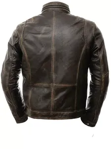 2026 Trending Men Genuine Leather Bomber Jacket Slim Fit Canvas Winter with Hooded Front Logo Design Manufacturer - Product Image 6