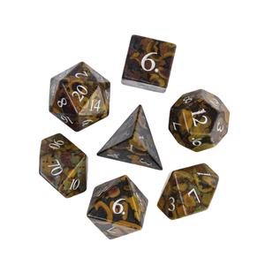 Dés en pierre de haute qualité, jaspe fruité, cristal naturel, pierres de guérison Reiki, pierres gravées, ensemble de dés personnalisés, cristal viking. - Product Image 1