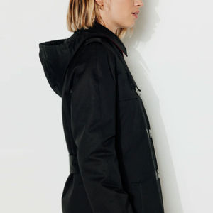 Manteau réversible écologique pour femme, tissé, à manches longues, pour l'automne et l'hiver, avec col rabattable - Product Image 4