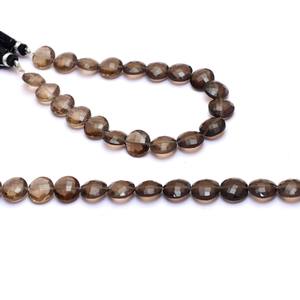 Cuentas facetadas de cuarzo ahumado AAA+ de 10 mm, cuentas briolette en forma de moneda, cuarzo marrón natural, piedra semipreciosa, cuentas elegantes para joyería. - Product Image 6