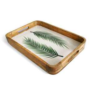 Plateau de service en bois, finition émail blanc, pour la maison, les mariages, les hôtels, les tables, le service de fruits et d'aliments. - Product Image 1