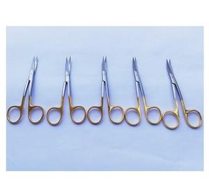 กรรไกรโค้งทังสเตนคาร์ไบด์ TC เกรดผ่าตัดแบบแมนนวล ยี่ห้อโกลด์แมน ฟ็อกซ์ คุณภาพพรีเมียมและคุณภาพสูง ขนาด 13 ซม. ด้ามจับเคลือบทองสีดำ - Product Image 5