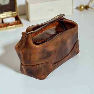 Handmade Genuine Leather Zipper Closure for <b>Bag</b> Luxury Dopp Kit Unisex Travel Grooming Organizer Wholesale <b>UK</b> TYG-0194 - Product Image 4
