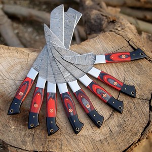 Ensemble de couteaux de cuisine Damas avec couteau à découper, couteau de chef fait main, couteau à trancher et couteaux utilitaires – Ensemble de couteaux de cuisson professionnels en gros - Product Image 2