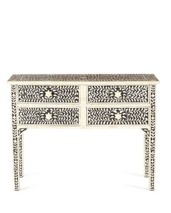 Unique Bone Inlay Console <b>Table</b> With Luxury Decorative Detailing For Hallway And Living Space - Product Image 5