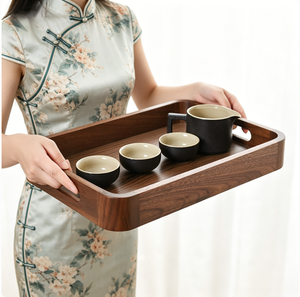 Assiette de service en bois de qualité supérieure pour la maison, la cuisine, le restaurant, l'hôtel, le buffet et la présentation des aliments, disponible au meilleur prix - Product Image 2