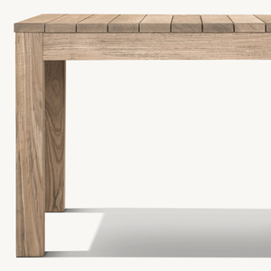 Mesa cuadrada de madera de teca con un estilo moderno y sencillo, adecuada para uso en exteriores, duradera y de buena calidad. - Product Image 3