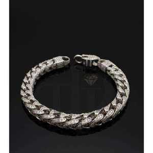 <b>Iced</b> <b>Out</b> Mens Diamond <b>Chain</b> Bracelet Cuban Link 10K 14K Gold VS1 VS2 Clarity 925 Silver Hip Hop Luxury Designer Jewelry - Product Image 4