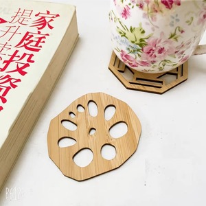 Ensemble de dessous-de-verre multi-formes en bois et métal découpés au laser, élégants, pour la maison, le bureau, la cuisine, la table à manger, ou comme cadeau. - Product Image 4