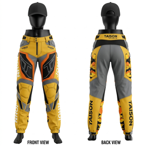 Premium 280 GSM Polyester Paint Ball <b>Pant</b> Neon Green Black <b>Mesh</b> Panels Embroidered Custom Logo - Product Image 4