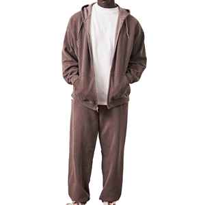 Wholesale Men Acid Wash <b>Tracksuit</b> High Quality Custom Oversize Stone Full Zip for Men Acid Wash Flare Durable <b>Tracksuit</b> For Men - Product Image 4