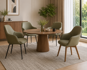 Silla de Comedor Moderna y Minimalista con Asiento Tapizado en Tela, Cojín de Espuma HR y Patas de Madera para Hogar, Hotel o Restaurante - Product Image 3