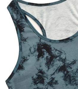 Women's <b>Tie</b> Dye Tank Top Scoop Neck Knitted Breathable Casual Wear Printed <b>Polyester</b> Sleeveless Top - Product Image 4