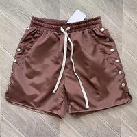 Conjunto de Chaqueta Cortavientos y Pantalones Cortos Unisex de Talla Grande con Capucha, Estampado Personalizado Vintage, Color Negro Sólido, Nylon, Lavado Ácido, Antibacteriano