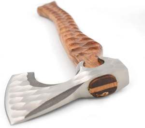 Hache à barbe de style Viking en acier au carbone forgé à la main, manche en bois, fourreau en cuir, qualité industrielle, hache personnalisée OEM pour le travail du bois - Product Image 2