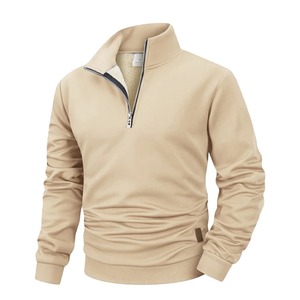 เสื้อสเวตเชิ้ตผู้ชายแบบซิป ¼  คอเต่า  บุขน  แขนยาว  อุ่นสบาย  ใส่ลำลองกลางแจ้ง - Product Image 1
