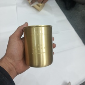 Contenedor de Latón Dorado de Lujo Personalizado para Velas, 16 oz, Hecho a Mano, Ecológico, Frasco Vacío para Decoración del Hogar, Recipientes para Hacer Velas - Product Image 4