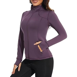 Fully Customized Logo Design Women <b>Yoga</b> <b>Jacket</b> Wholesale Price Anti Wrinkle Breathable Reversible Woven Eco-Friendly - Product Image 3