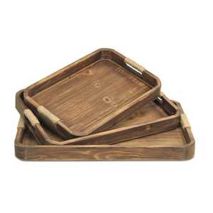 ถาดเสิร์ฟไม้ทรงสี่เหลี่ยมทันสมัยพร้อมหูจับ รุ่น H a CRAFT HAC-211 - Product Image 2