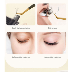 Ensemble de pinces à cils pour extensions de cils, en acier inoxydable, antistatiques, pointe à 90 degrés, texture lisse, pinces à cils professionnelles - Product Image 6